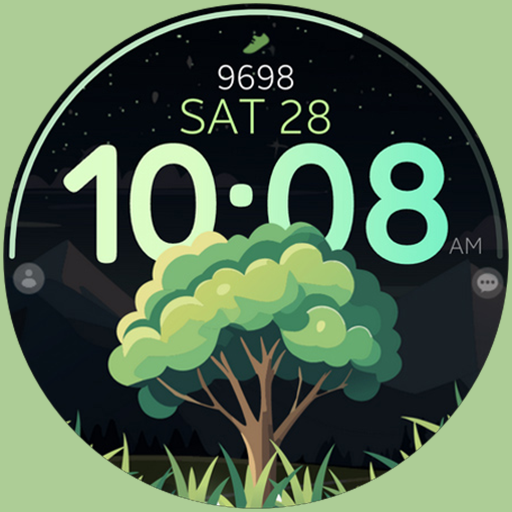 Tree Steps digital watch face Google Play icon captured 2026-08-13