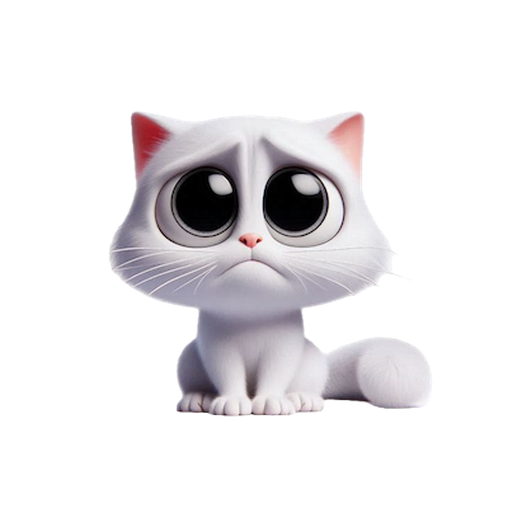 Sad White Cat Stickers app icon
