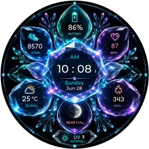 Crystal Bloom Luxury WatchFace Google Play icon captured 2026-08-13