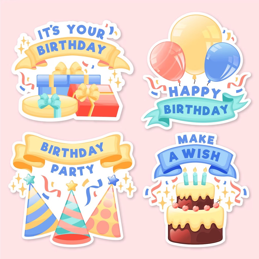 birthday animated stickers app icon