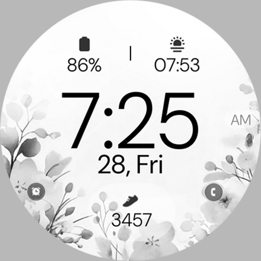 Gray Floral elegant watch face Google Play icon captured 2026-08-13