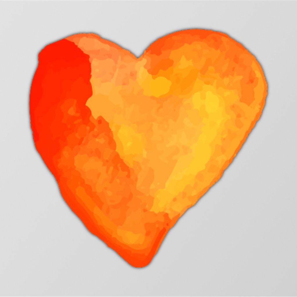 Beautiful Watercolor Heart Stickers app icon