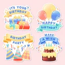 birthday animated stickers app icon