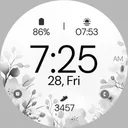 Gray Floral elegant watch face app icon
